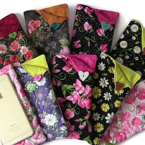 Quilted Fabric Phone Sleeve/Cellphone/Smart Phone/Smartphone IPhone Sleeve/Mothers Day Gift/Coworker Gift/Teacher Gift/Christmas Gift