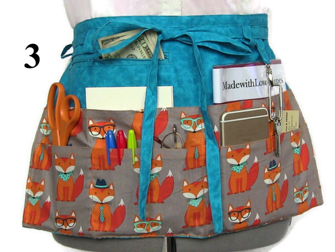 Teacher Apron/apron With Pockets/cash Apron/half Apron With Etsy