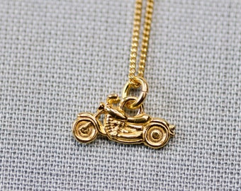 Motorbike Charm Necklace, Motorbike Lover Gift, Moto Pendant, Harley Davidson Pendant Necklace, Harley Jewelry, Harley Gift Chopper Necklace