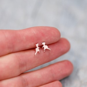 T-rex Studs Tiny Dinosaur Earrings Silver Dinosaur Animal Earrings for Kids Jurassic Park Stud Earrings Gift for Daughter Cute Girls Jewelry