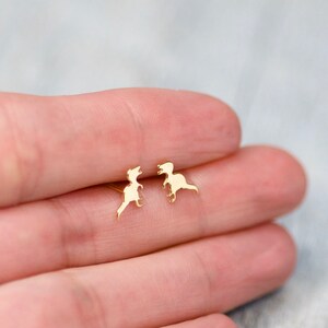 T-rex Studs Tiny Dinosaur Earrings 24k Dinosaur Animal Earrings for Kids Jurassic Park Stud Earrings Gift for Daughter Cute Girls Jewelry