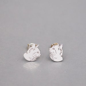 S1616 Geschäftsauflösung 925er- neuw Katze Silberne Ohrringe mit kl 