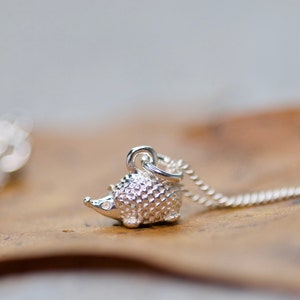 Silver Hedgehog Charm Necklace, Tiny Hedgehog Necklace, Daughter gift, Autumn Jewelry, Animal Jewelry Fall Necklace, Woodland Wonder Jewelry