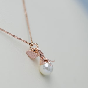 3D Fairy Pendant Necklace with Seasehll Pearl, Whimsical Jewellery for Girls, Kids Jewelry, Fantasy Charm Necklace, Fairy Tale Jewelry