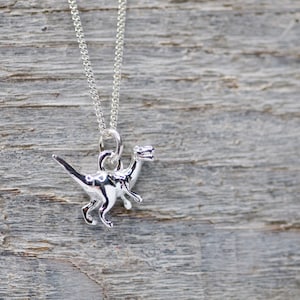 T-rex Dinosaur Charm Necklace Solid Silver 925, T-rex Necklace for Kids, Dinosaur Lover Jewelry, Dinosaur Necklace, Jurassic Park Necklace