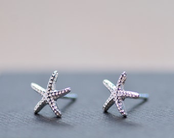 Starfish Studs Earrings, Summer Holiday Earrings Beach Earrings Starfish Earrings Solid Silver Starfish Studs, Beach Jewelry, Summer Jewelry