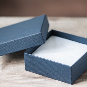 5 Grandes Caixas de Jóias Azul Royal 80mm (3,15") Caixa de Colar de Papelão Ecológica Caixa de Presente Caixa de Conjunto de Jóias de Papel Caixa de Papel Azul Escuro Natal