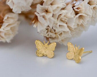 Butterfly Earrings for Girls 24k Gold Plated, Cute Animal Studs Earrings, Nature Inspired Jewellery, Dainty Earrings, Everyday Earrings