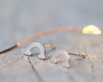 Rainbow Earrings, Kids Earrings, Solid Sterling Silver AG925, Summer Earrings for Girls, Happy Earrings, Gift for Daughter, Rainbow Studs