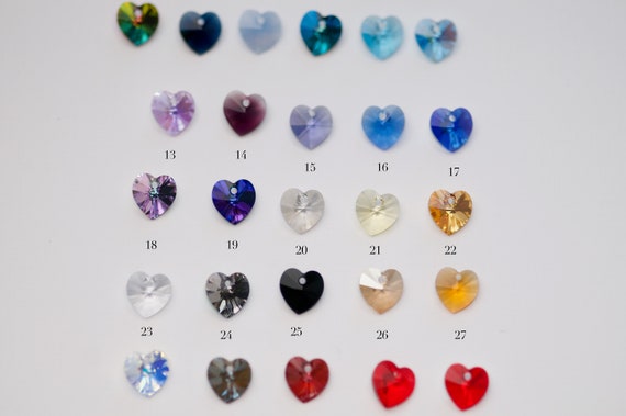 Swarovski Crystal Heart Charm 10mm Add Charm to Any Necklace | Etsy Swarovski Crystal Heart Charm 10mm Add Charm to Any Necklace | Etsy