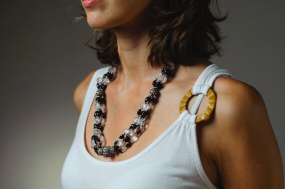 Vintage Garnet Statement Necklace 