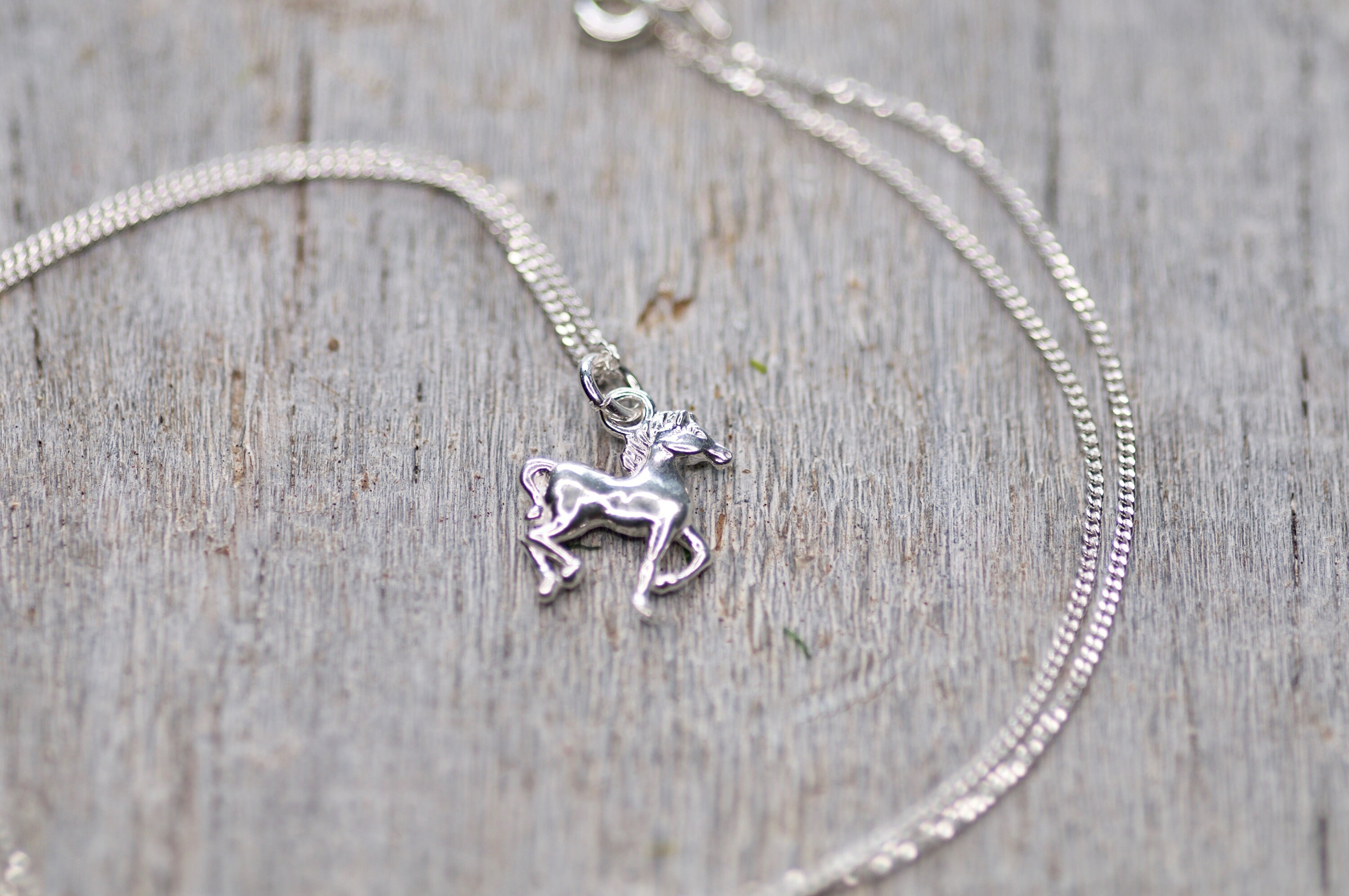 Horse Charm Necklace for Girl 24k Gold Jewelry Equestrian Etsy UK