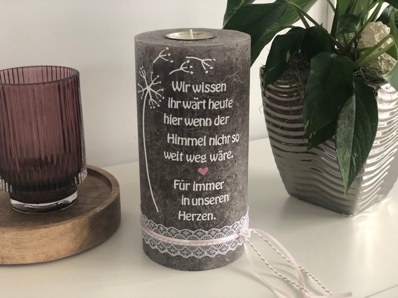 Gedenkkerze Hochzeitskerze Hochzeit Vintage Rustic Rustikal Etsy