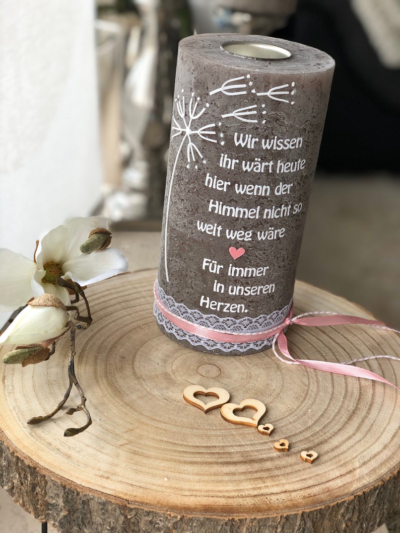 Gedenkkerze Hochzeitskerze Hochzeit Vintage Rustic Rustikal Etsy