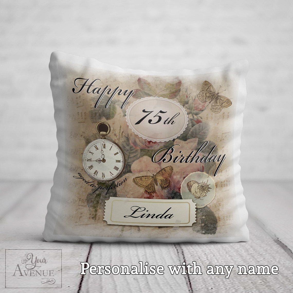 75th BIRTHDAY Cushion for Her 75th Birthday Gift for Women