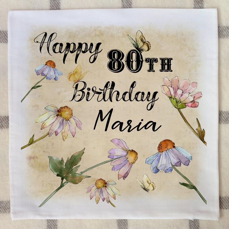 80th BIRTHDAY Cushion for Her 80th Birthday Gift for Women
