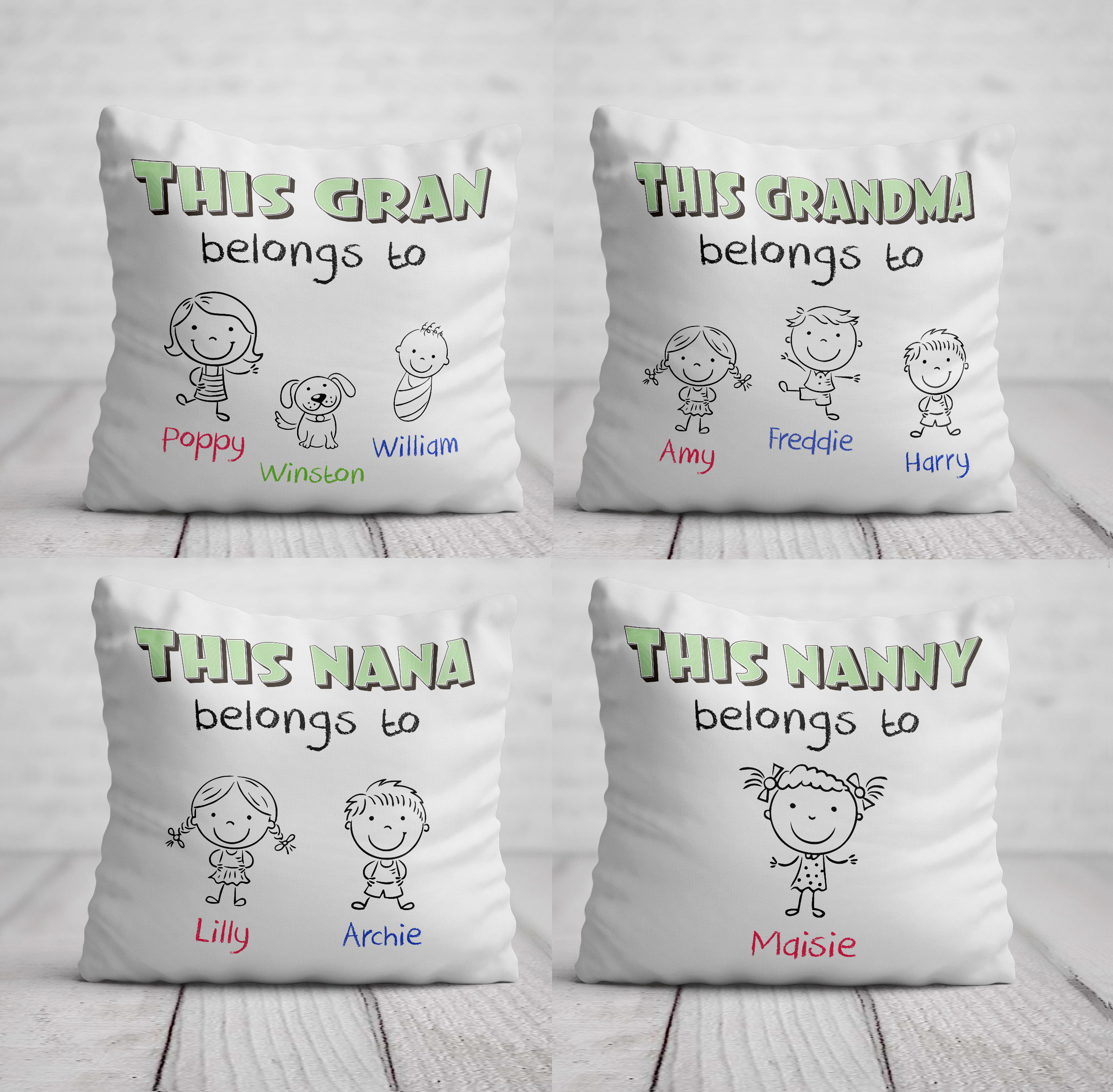 Reserved for Grandma Mothers day birthday gift personalised embroidered cushion