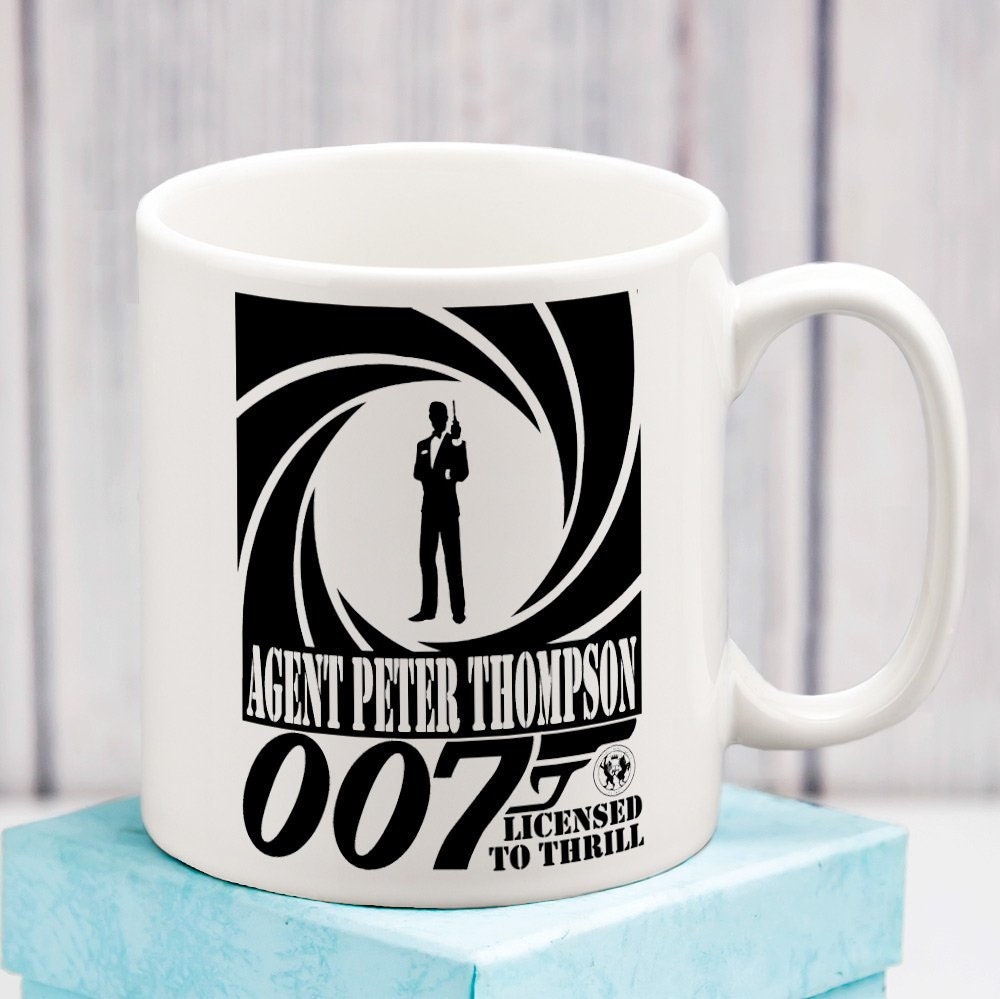 JAMES BOND MUG Personalised Agent 007 Cup Birthday Gift Him Funny Dad  Father's Day Gift Husband Men Friend Present Uncle Cousin Work Office