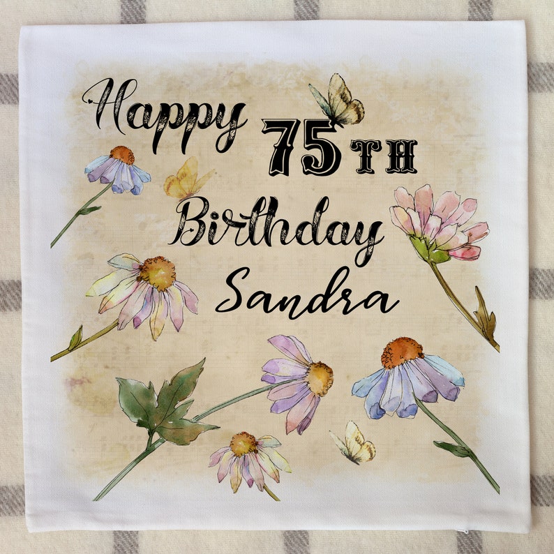 75th BIRTHDAY Cushion for Her 75th Birthday Gift Women Etsy
