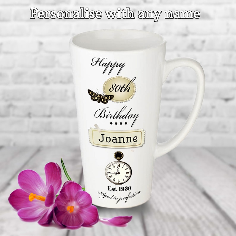 Nan Name Message Mum Hand painted Personalised Coffee Latte Glass