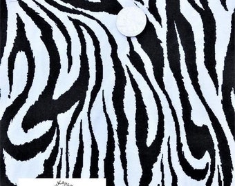 BLACK AND WHITE ANIMAL PRINTED COTTON JERSEY T-SHIRT FABRIC-SOLD BY THE METRE