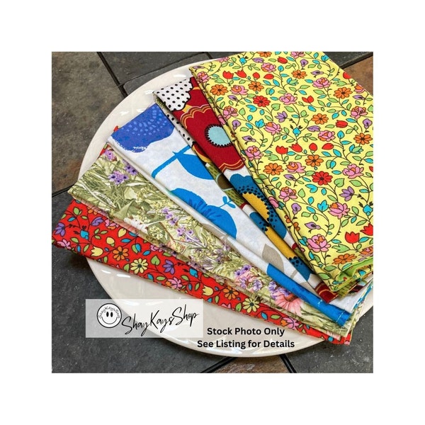 Reversible Cloth Fabric Napkins, Large Dinner Reuseable Double 2 Sided Napkins, 100% Cotton, Sold Individual or You Pick 6 Napkins