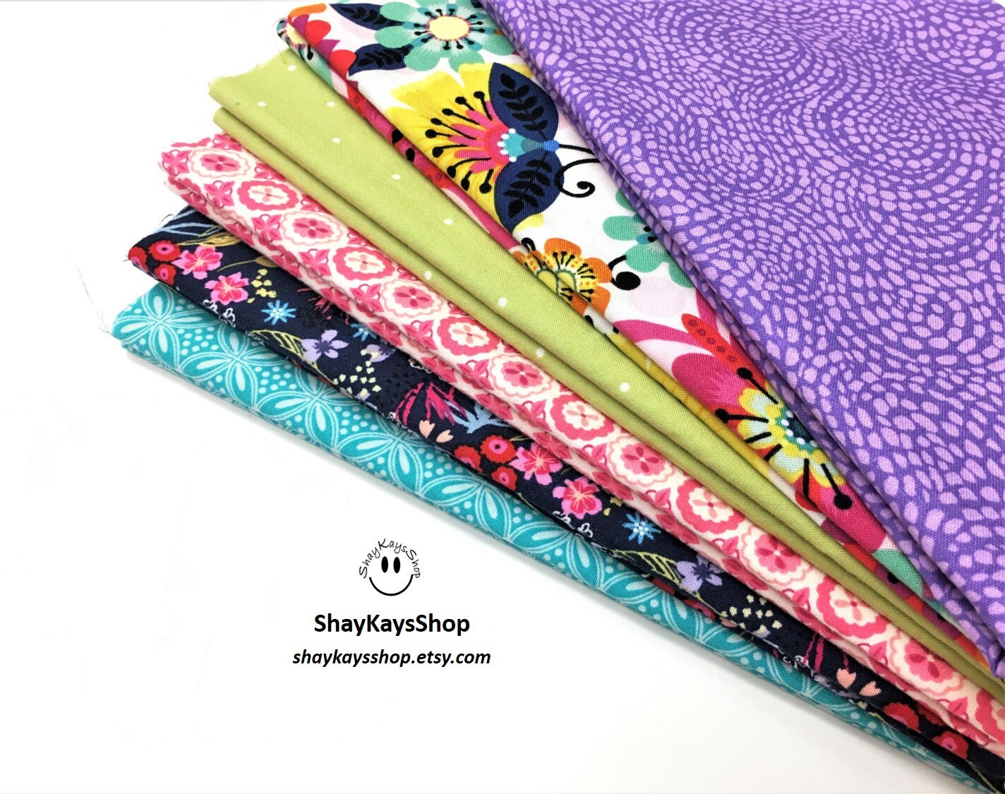 Set of 6 Cotton Fabric Bundles Quilting Fabric Bundle Cotton Etsy