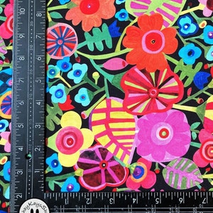 Precut 1/4 Quarter Yard Floral Fabric, Bold and Colorful Michael Miller, Rainbows & Sunshine Black, 100% Cotton Fabric, Sew Quilt Crafts image 8