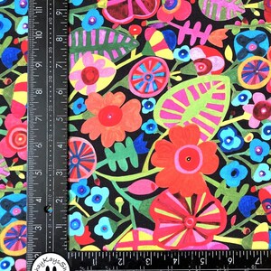 Precut 1/4 Quarter Yard Floral Fabric, Bold and Colorful Michael Miller, Rainbows & Sunshine Black, 100% Cotton Fabric, Sew Quilt Crafts image 6