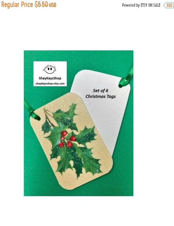 ON SALE Set of 6 Christmas Gift Tags Holiday Gift Tags | Etsy