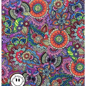 Colorful Purple Floral Flower Fabric, Shades Purple Red Blue, Brother Sister Design Studio, By the Yard, 100% Cotton, Sew Craft Quilting image 3