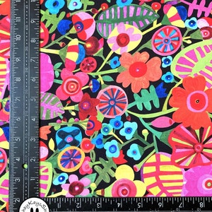Precut 1/4 Quarter Yard Floral Fabric, Bold and Colorful Michael Miller, Rainbows & Sunshine Black, 100% Cotton Fabric, Sew Quilt Crafts image 7
