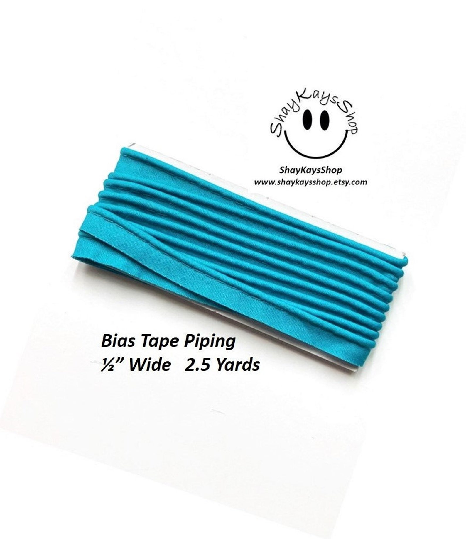 Maxi Bias Tape Piping 1/2 Inch Wide 2.5 Yards Turquoise Etsy