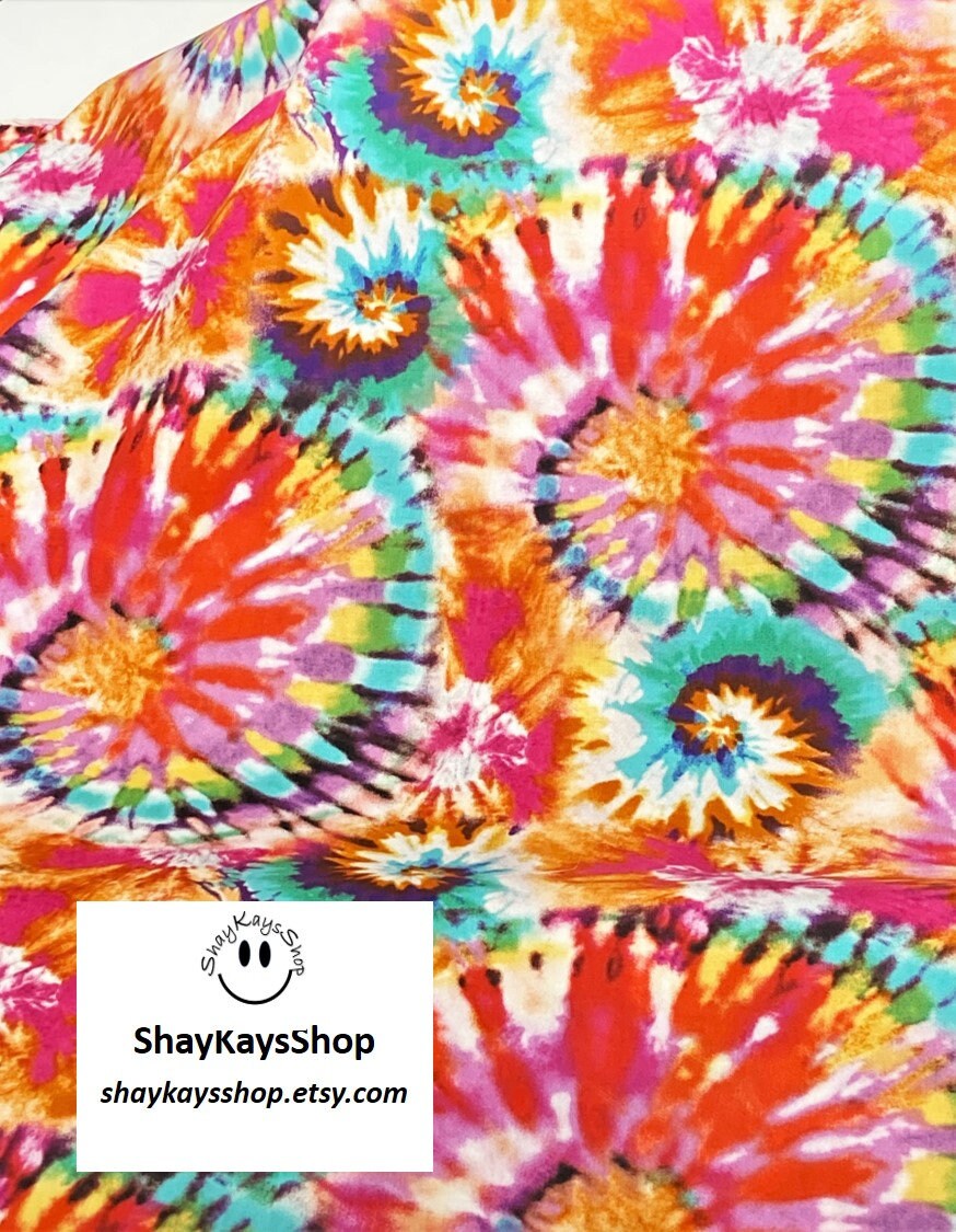 Novelty Tie Dye Fabric Multi Color Swirl Rainbow Fabric 100% | Etsy