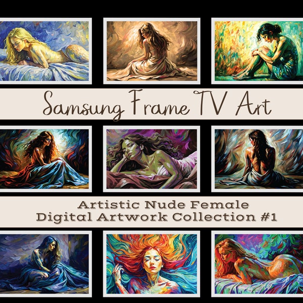 FRAME TV Art Elegant Nude Female Oil Painting Collection | Body pose oil paintings | Elegant Nude Art Frame Prints | Set of 9 Digital Files