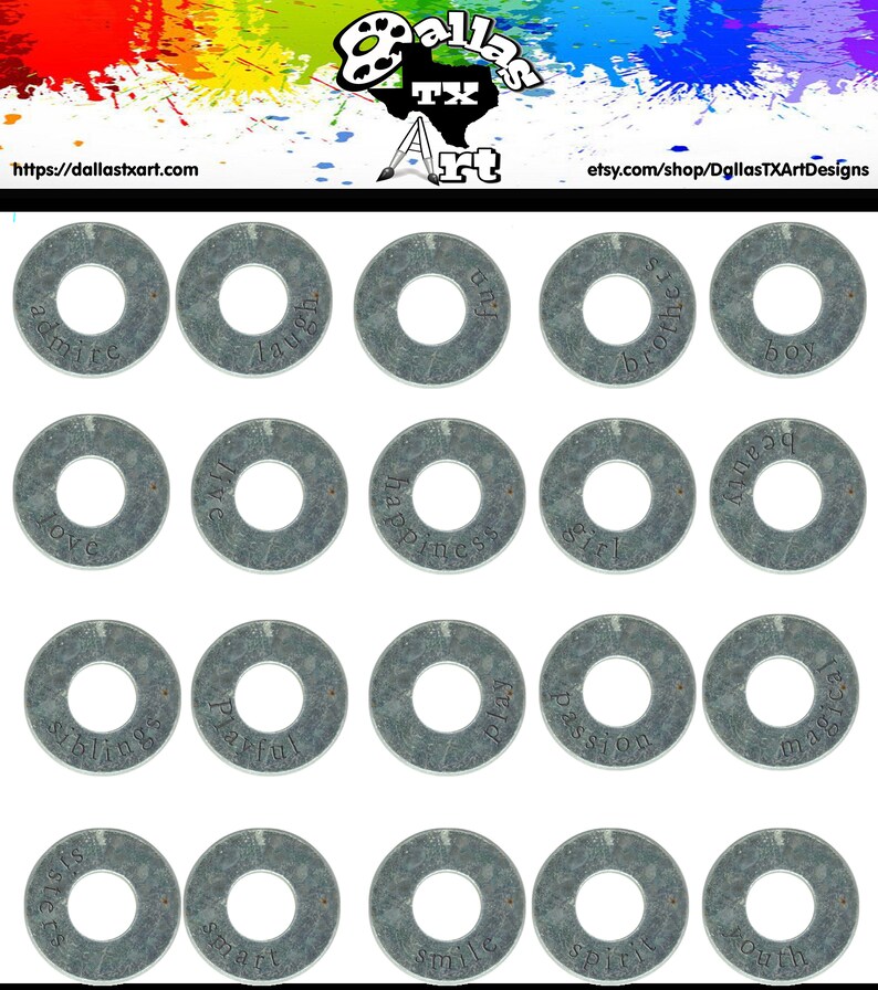 Word Washers Digital Clip Art Collage Sheet Etsy