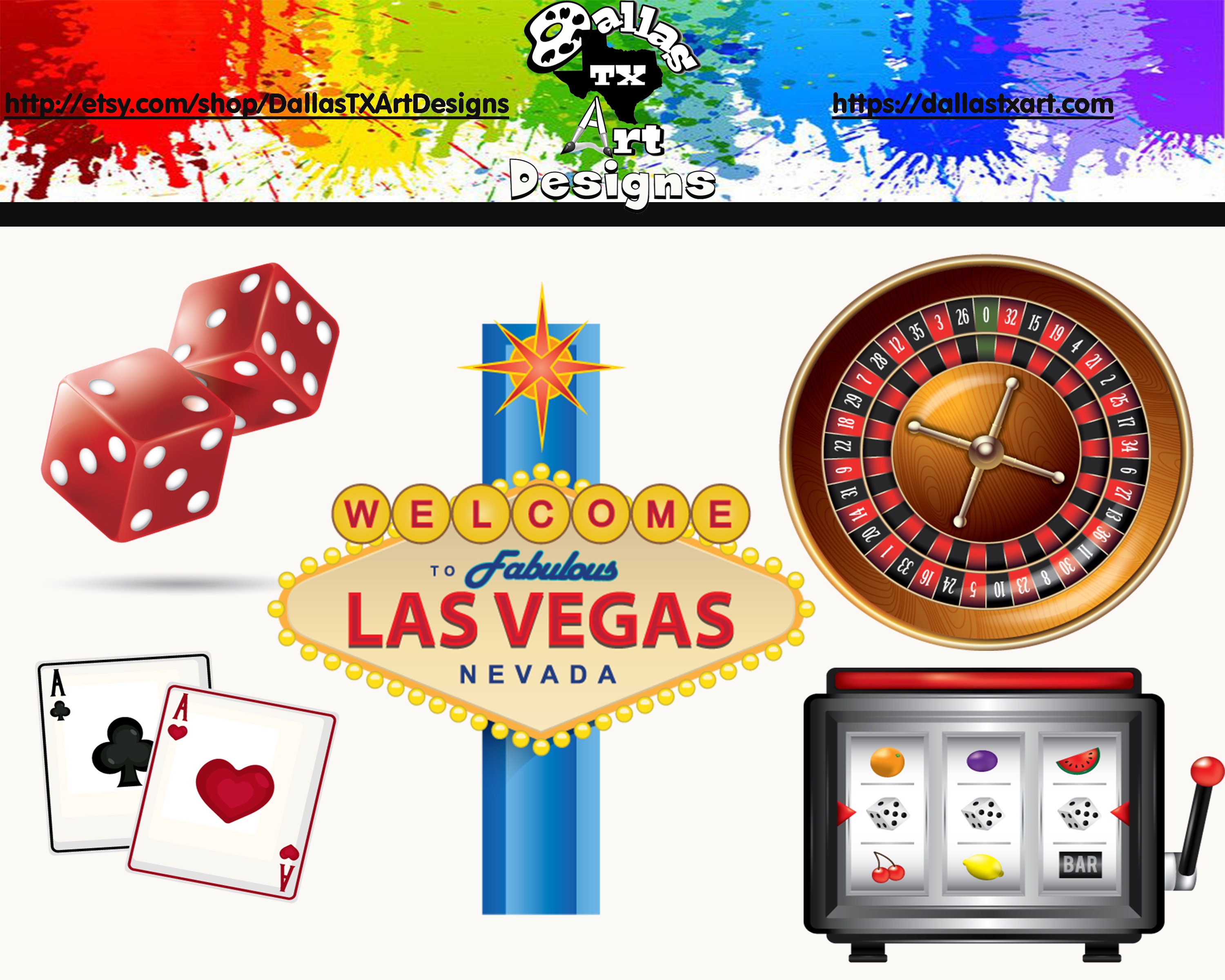 Vegas Clip Art Freebies {Watson Works Clip Art/ Graphics} by Watson Works