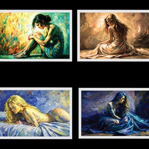 FRAME TV Art Elegant Nude Female Oil Painting Collection Body Pose Oil