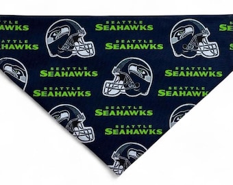 Seattle Seahawks Dog Bandana: Reversible Sports Print, Over the Collar