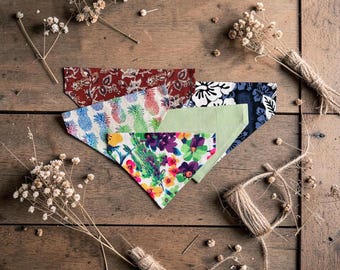 Spring Dog Bandana: Reversible Seasonal Print, Over the Collar