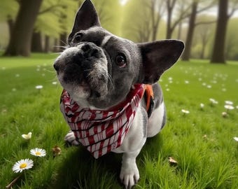 Christmas Dog Bandana: Reversible Holiday Print, Over the Collar