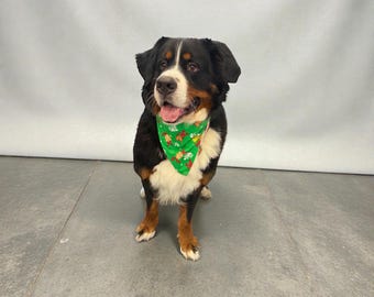 Reversible Christmas Grinch Bandana: Dog Collar Scrunchie