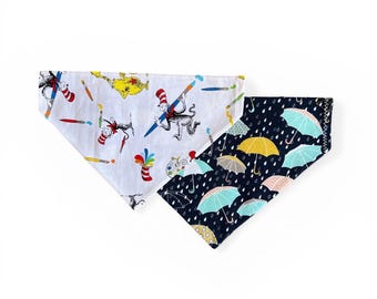 Patterned Dog Bandana: Reversible Seasonal Print, Over the Collar