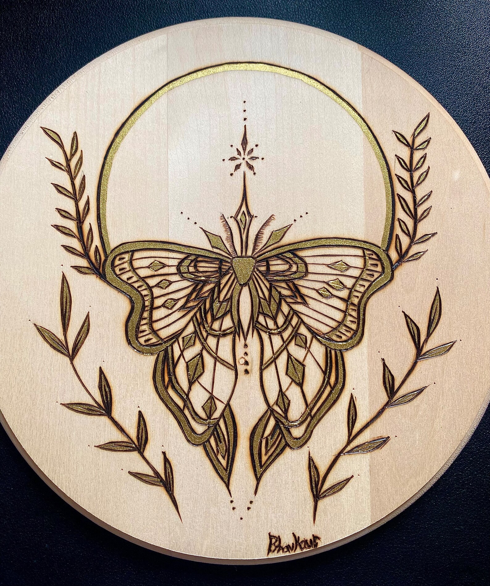 Moon Moth Pyrography Art Piece - Etsy