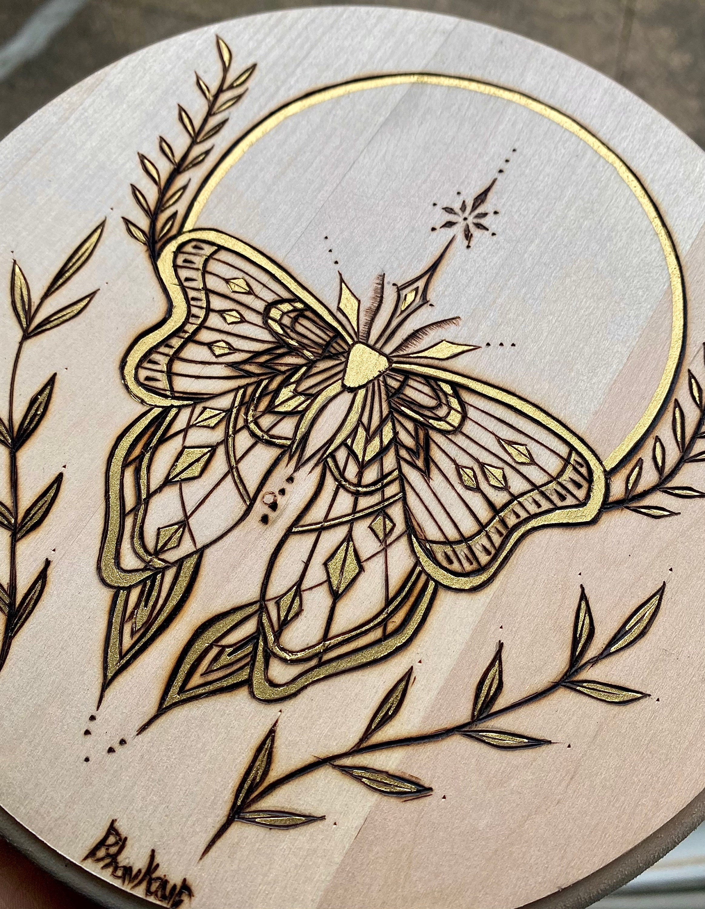 Moon Moth Pyrography Art Piece - Etsy