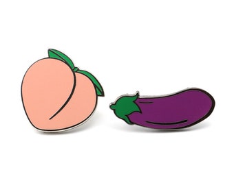 Peach and Eggplant Pins 