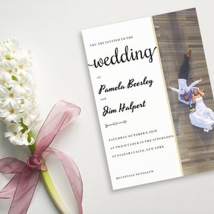 Paquete de conjunto de plantillas de tarjetas de invitación de boda, tamaños 5x7 3.5x5 5x3.5 pulgadas, editable imprimible personalizable, rústico tradicional elegante