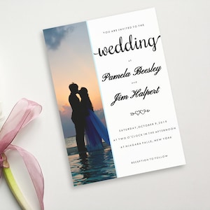 Paquete de conjunto de plantillas de tarjetas de invitación de boda, tamaños 5x7 3.5x5 5x3.5 pulgadas, editable imprimible personalizable, rústico tradicional elegante