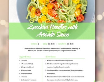 cookbook template etsy
