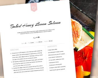 cookbook template etsy